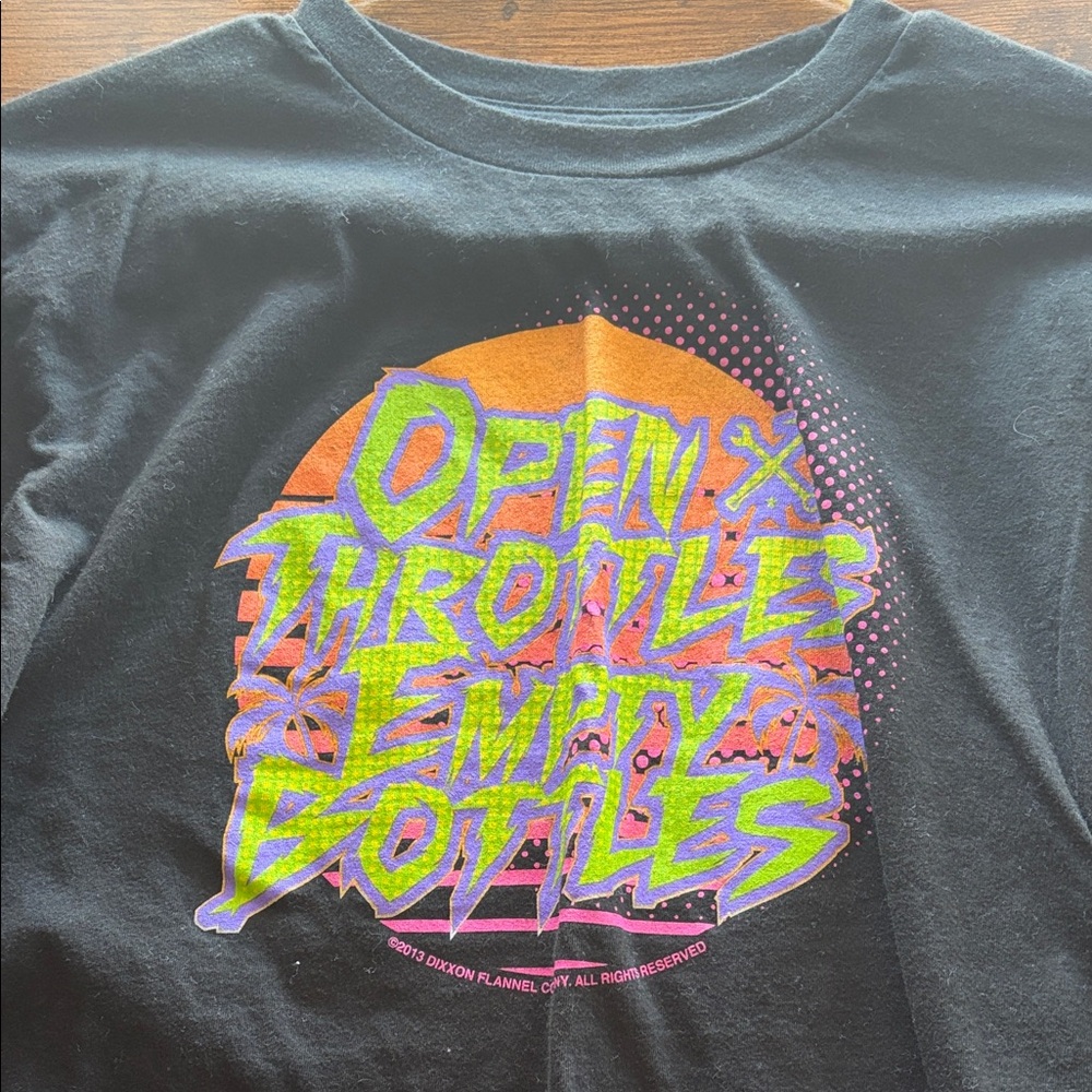 DIXXON Black Crop Top with Colorful Graphic